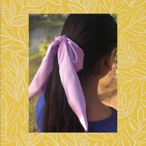 satin hair bow scrunchie